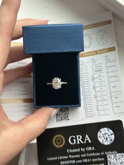 3ct Oval With Hidden Halo Lab Grown Moissanite Never Worn Engagement Ring