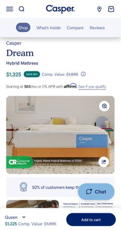 Casper Queen Bed (like new)