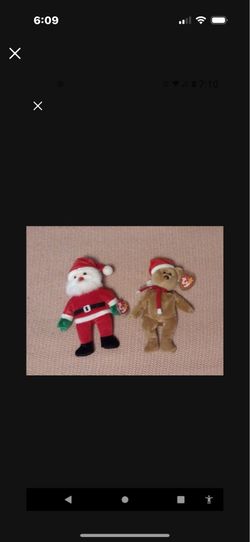 Collector Rare Retired 1998 Ty Beanie Baby Babies Santa and 1997 Holiday Teddy 🧸