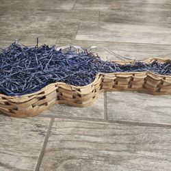 Guitar shaped wood gift basket