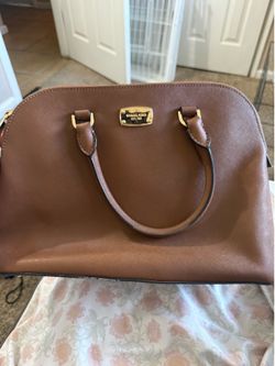 Michael Kors Brown/Cognac Saffiano Leather Dome Satchel
