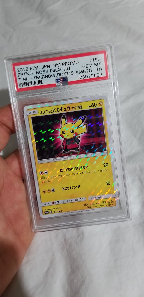 Pokemon Card Pikachu Team Magma Boss Cosplay Gem Mint Psa 10