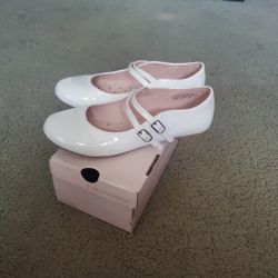 Girls White Patton Dress Shoes Sz 3
