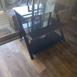 Black Glass 3 Level Tv Stand 