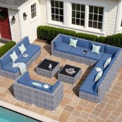 14 Pieces Modular Patio Furniture Set Perfect For Super Bowl Weekend Outdoor Patio Furniture Patio Set Extra Large Outdoor Furniture Modular 🆕