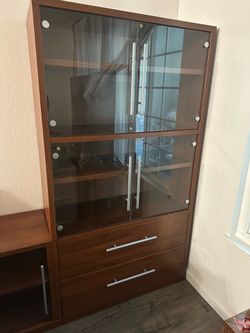 IKEA Display Case w/Side Table