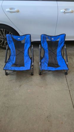 Set of 2 Folding Low-Profile Camp Chairs