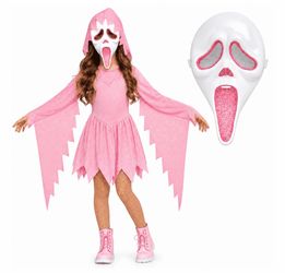 Pink Glitter Ghost Face Costume