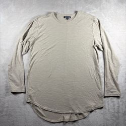 Elwood Shirt Men’s Medium Beige Long Sleeve Basic Crewneck Tee #10A