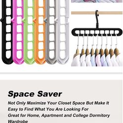 Closet Organizers and Storage,6 Pack Sturdy Hangers for Closet Organizer,Dorm Room Essentials,Closet Storage,Smart Closet Organization,Magic Space Sav