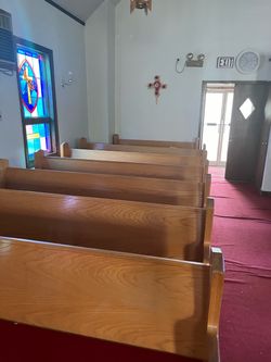 Wooden Church Pews Set