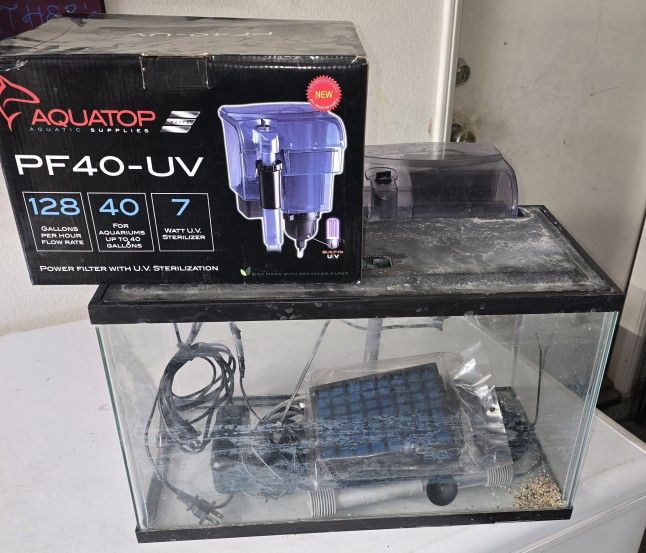 10 Gallon Aquarium With Hang On Back Filter