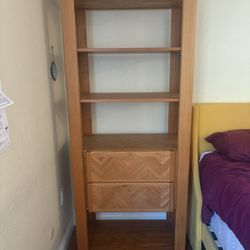 Wooden Shelves With Drawers 