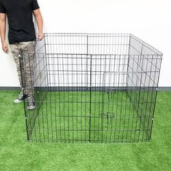 (New) $49 Folding 36” Tall x 24” Wide x 8-Panel Pet Playpen Fence Gate Outdoor Indoor