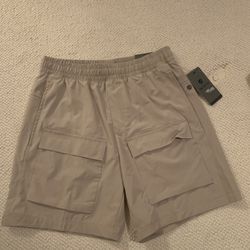 Mens Size Small Apana Tan Husk Performance Cargo Shorts 
