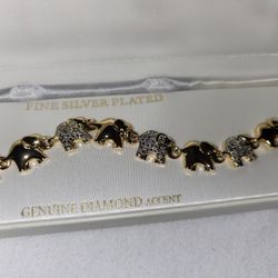 Elephant Charm Bracelet Gold And Silver 