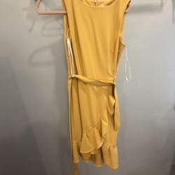 Calvin Klein yellow mustard dress