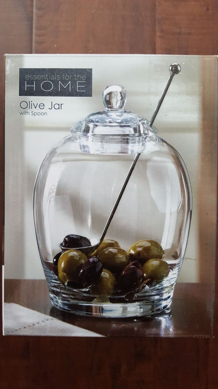 HOME olive jar with spoon for Sale in Chino Hills, CA OfferUp