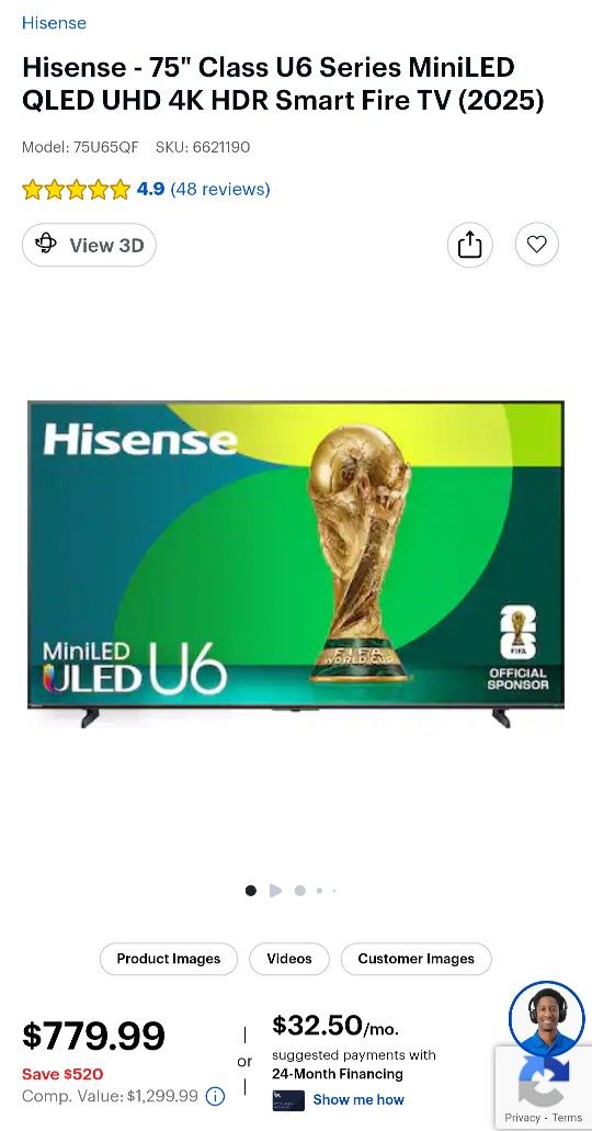 75' BRAND NEW TV IN BOX