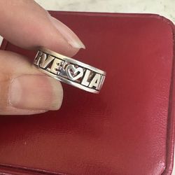 925 Sterling silver , LIVE ❤️LOVE❤️LAUGH Ring , size 9 marked 925 LA