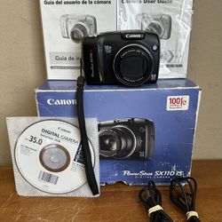 Canon PowerShot SX110 IS 9.0MP 10x Optical Zoom 3" LCD Screen Digital Camera 