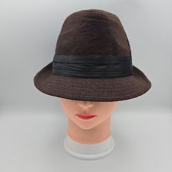 Rue 21 Brown Polyester Feather Trilby FedoraHat