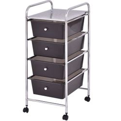 Metal Rolling 4-Drawer Storage Cart