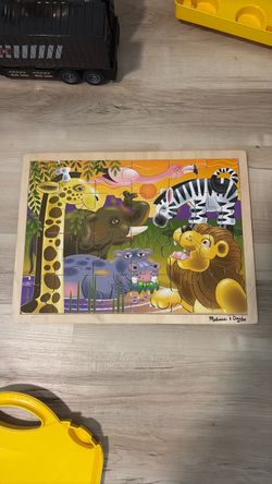 Melissa & Doug African Plains Safari Wooden Jigsaw Puzzle With Storage Tray - 24 Pieces