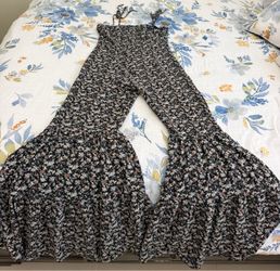 Floral Smocked Halter Flare Jumpsuit