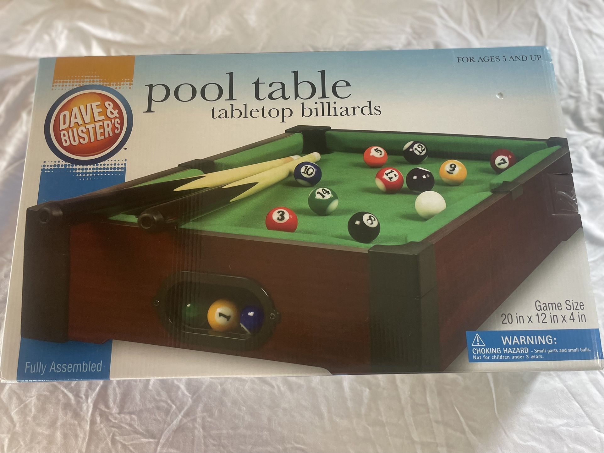 Dave and Buster’s Tabletop Billiards Pool Table