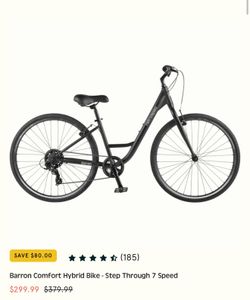 Barron Comfort Hybrid Bike - Step Through 7 speed bike