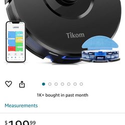 Tikom Robot Vacuum and Mop, L8000 Laser LiDAR Navigation Robotic Vacuum, 3000Pa Suction, 150Mins 
