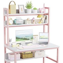 Brand New Pink 47in Computer Desk With Hutch