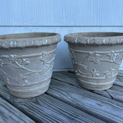 2 Foam 12 Inch Players Ivy Floral Outside Light Weight Summer Plants Leaf Tree Garden Vegetables Drainage Gray Tan