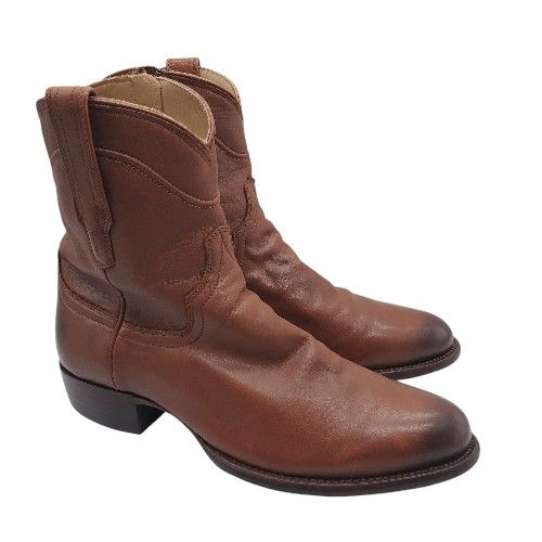 TECOVAS 'The Dean' Bourbon Calfskin Leather Western Boot Mens 10 D Burnished Toe