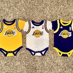Lakers Jersey Onesies, Set Of 3 (6-9 Months)