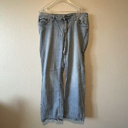 Refuge, Women’s Y2K Light Blue 5 Pocket Straight Leg Jeans, Size 13