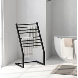  2-in-1 Towel Warmer Rack, 8 Bars Freestanding & Wall Mounted Towel Warmer Rack with LED Display, Built-in Timer