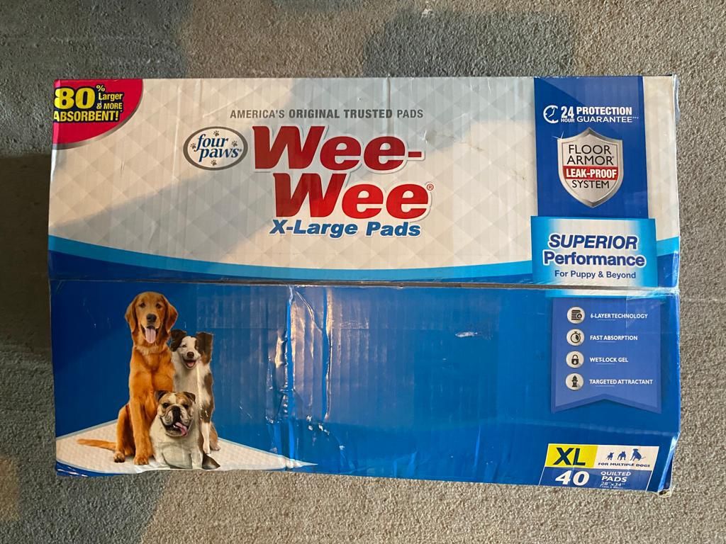 Four Paws Wee-Wee Pads Quilted Ply Gigantic Leak Proof 5 Ply Extra Large 40pk