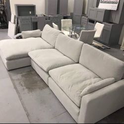 Cloud Puffy Big Ivory Sophie Couch Sectional With Chaise✅ New Brand 💥 On Display🏠 Fastest Delivery 👌