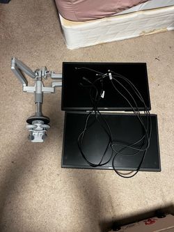 Dual Dell Monitors with Dual Monitor Arm Mount