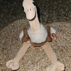 Ty Beanie Baby Ostrich Plush Stuffed Animal 
