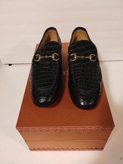GUCCI Mens Genuine Crocodile Jordaan Horsebit Loafers Size 12 New  $4900