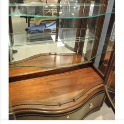 Beautiful Glass Curio Cabinet with Drawer – Excellent Condition