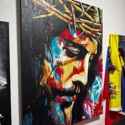 Pintura inspirada en Jesús” VARÓN DE DOLORES”  Media: 36 x 48 pulgadas