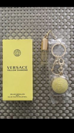 VERSACE YELLOW DIAMOND ROLL ON KEYCHAIN