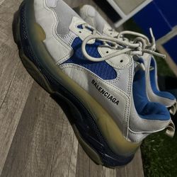 Blue And White Triple S Balenciagas