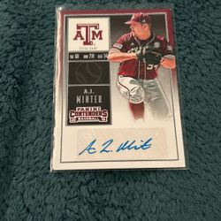 Aj Minter Auto Panini Contenders 2015