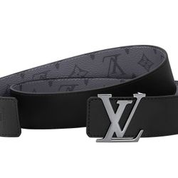 LV Belt reversible Gray And Black Leather 