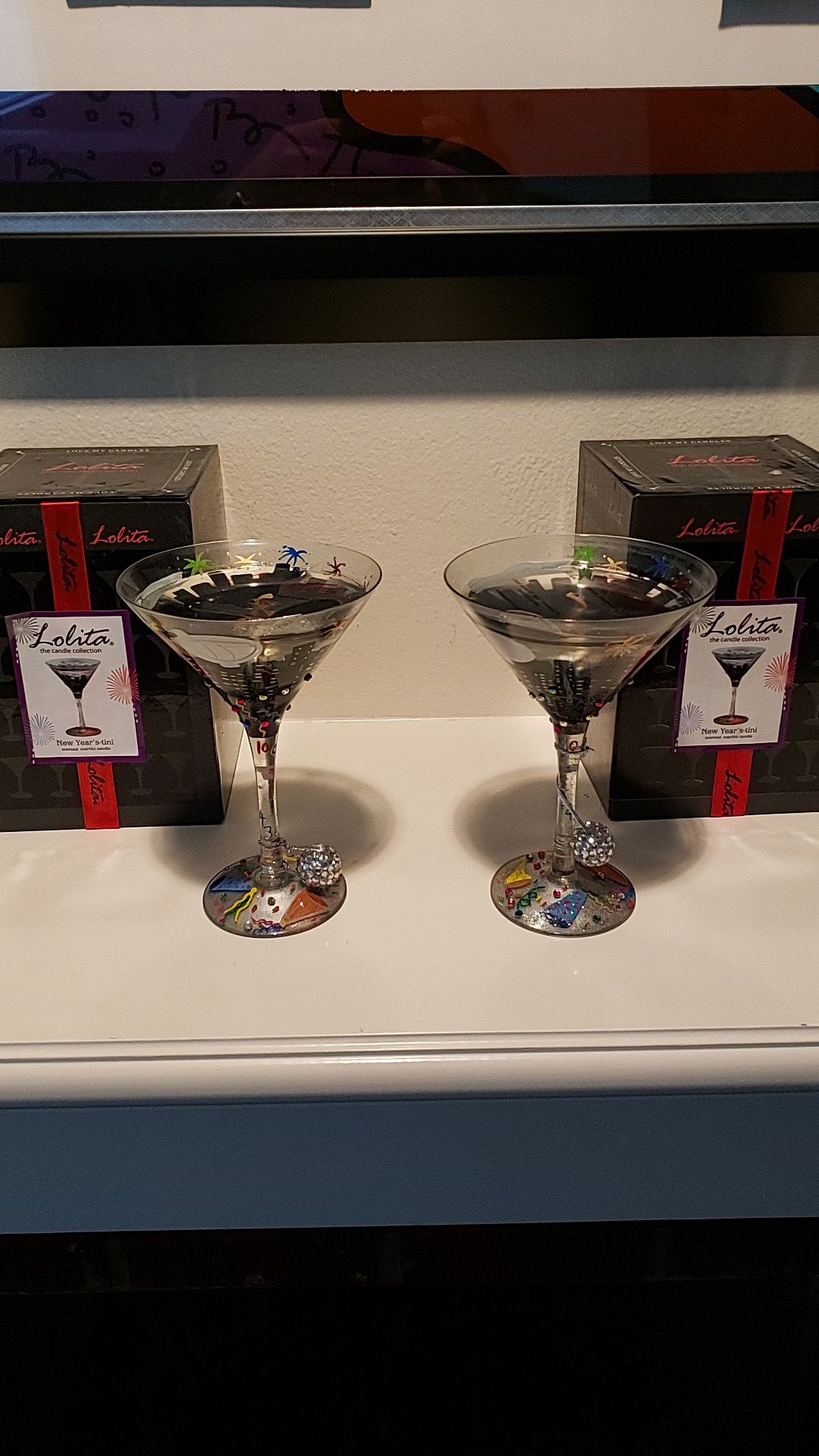 Lolita Hand Painted Martini Glasses - Household Items - Bowdoin Center,  Maine